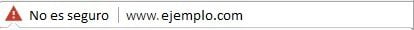 aviso de Chrome de sitio no seguro