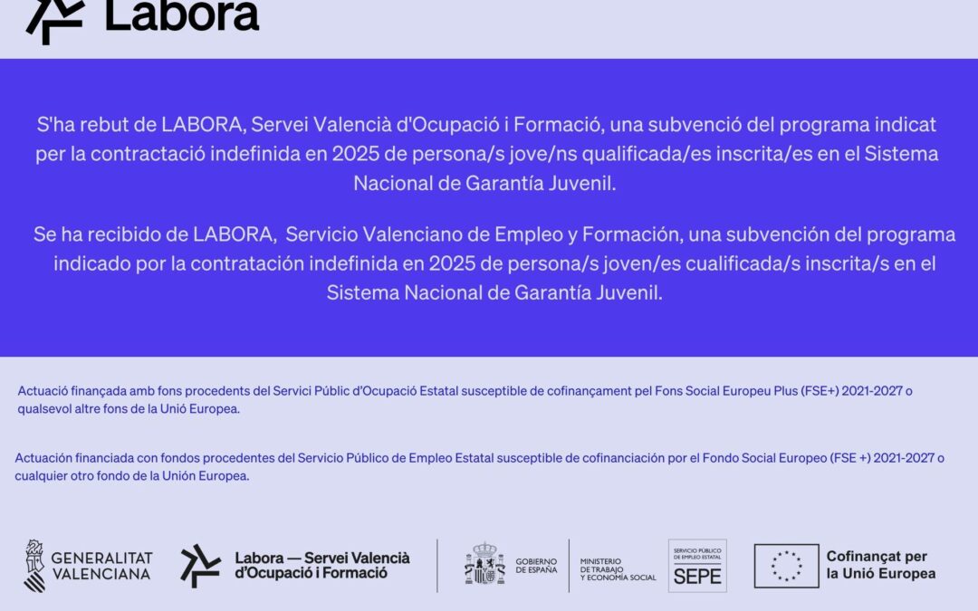 Subvencions per a fomentar la contractació indefinida de persones jóvens qualificades 2025, en el marc del Sistema Nacional de Garantia Juvenil.