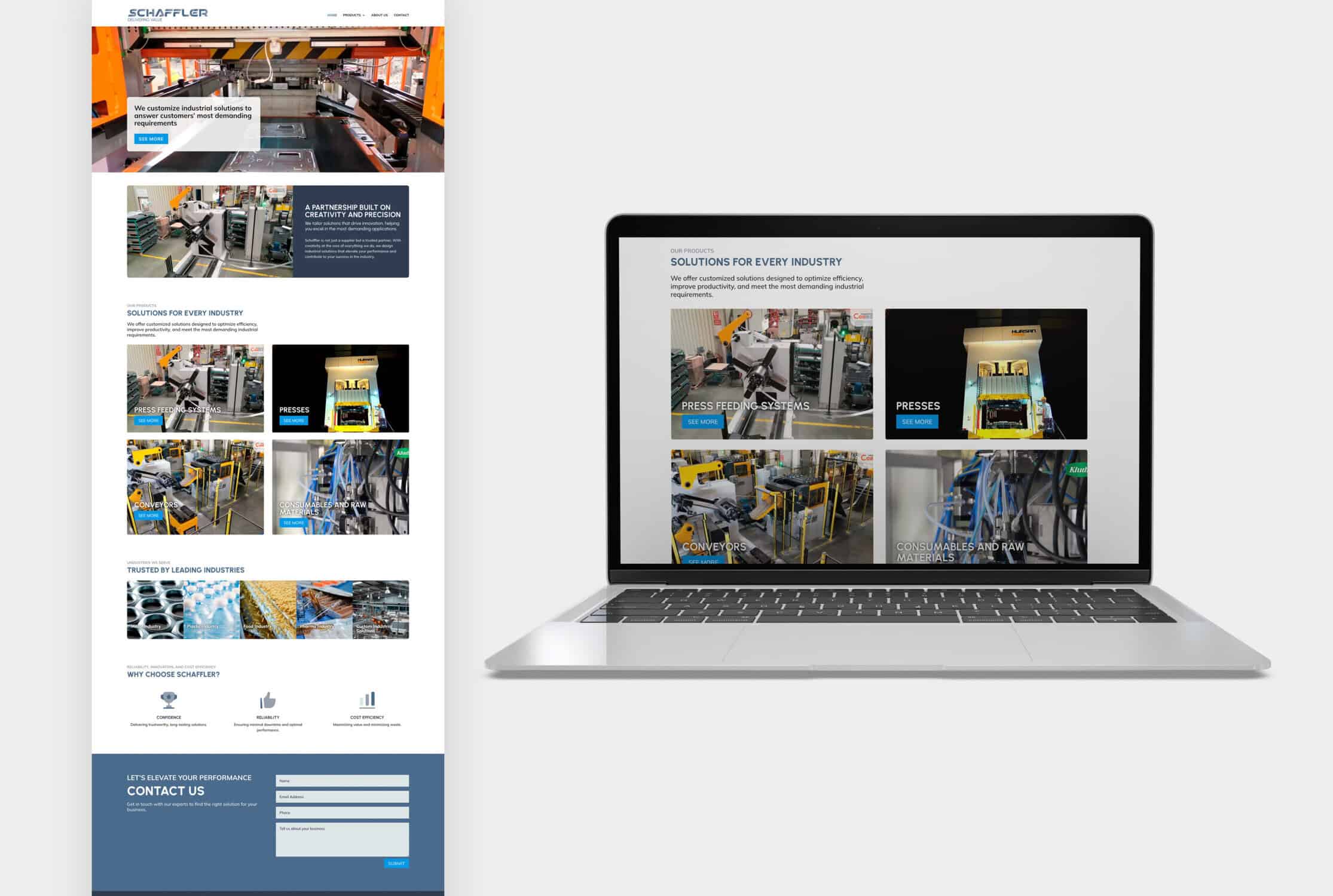 web corporativa Schaffler fabricante de maquinaria