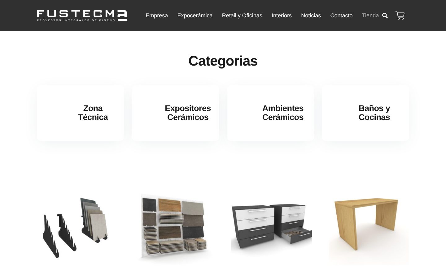Tienda online de Fustecma con el catálogo de producto Tienda online de Fustecma con el catálogo de producto